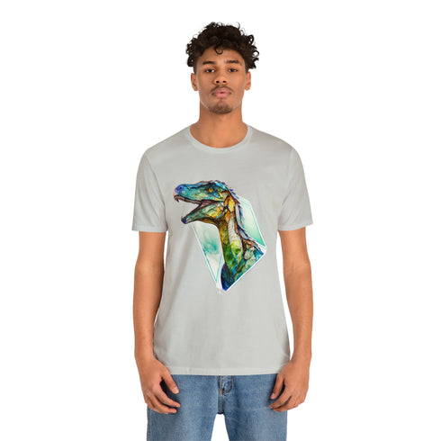 Stained Glass Velociraptor - Short Sleeve Tee
